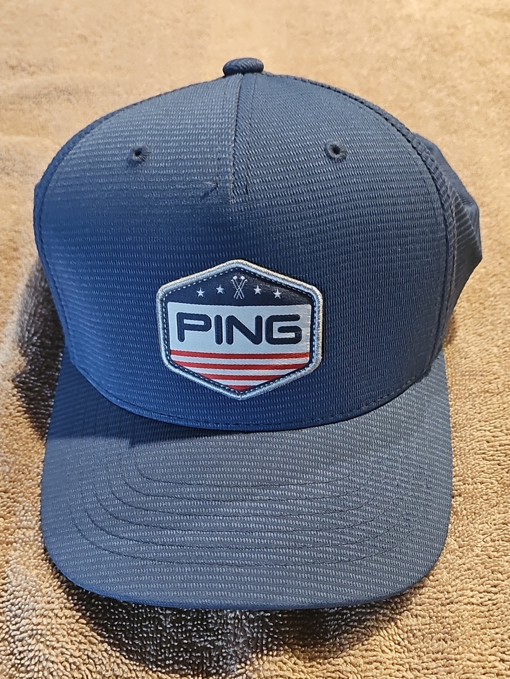 Ping Blue Golf Hat with Embroidered Shield Patch